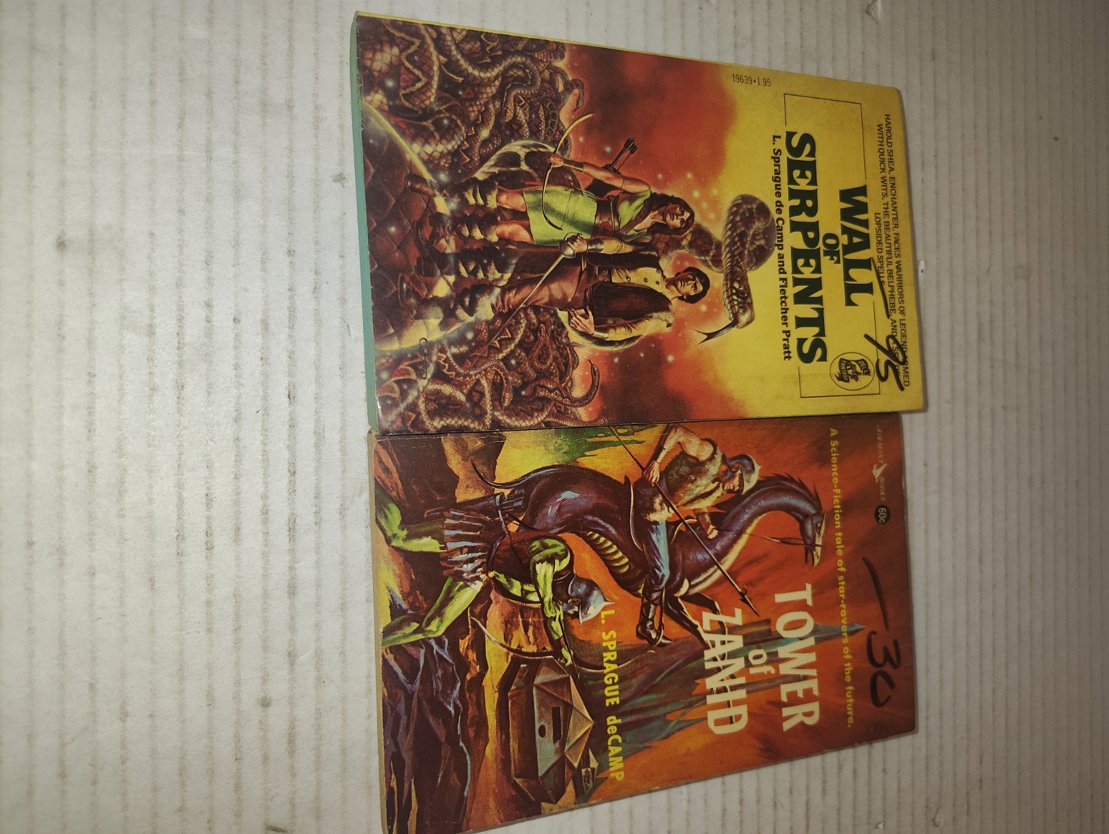 L. Sprague de Camp Vintage Sci-Fi Fantasy Paperback Lot Classic Adventure Novels