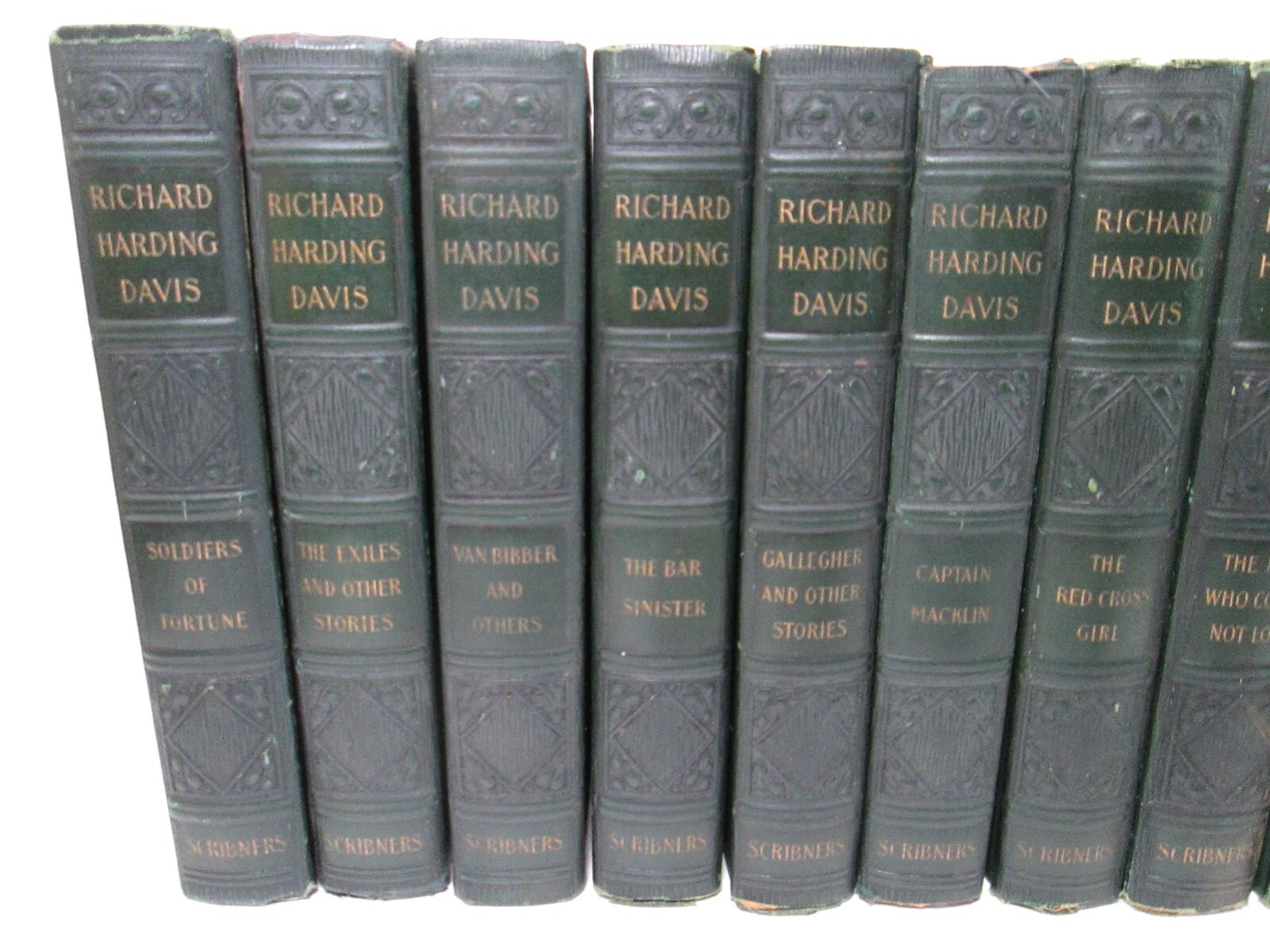 RICHARD HARDING DAVIS 1927 Scribners Book Set Lot Dark Gothic Bindings 12 Volume