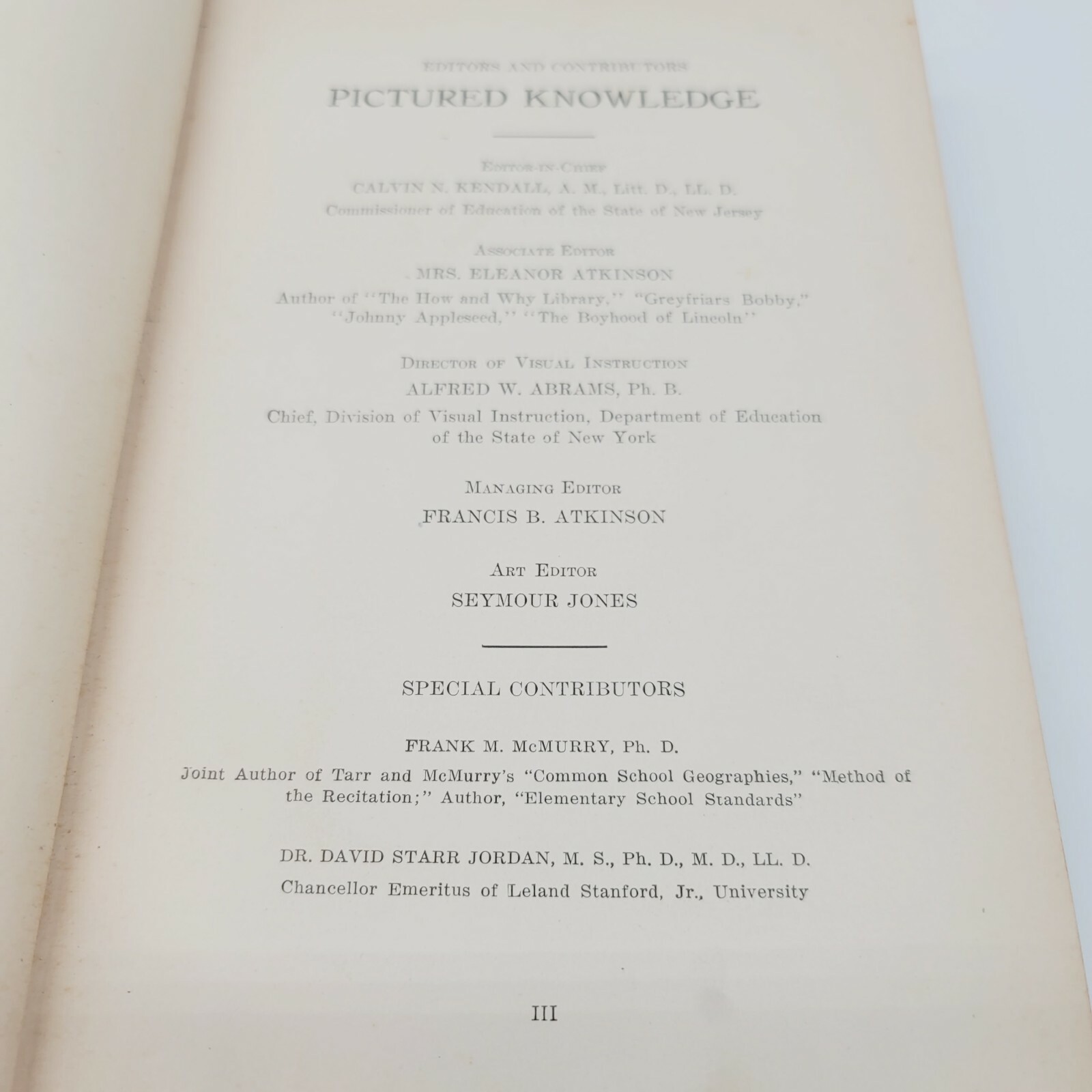 PICTURED KNOWLEDGE VOL I Copyright 1921 Marshall Hughes Co. Kansas City, MO