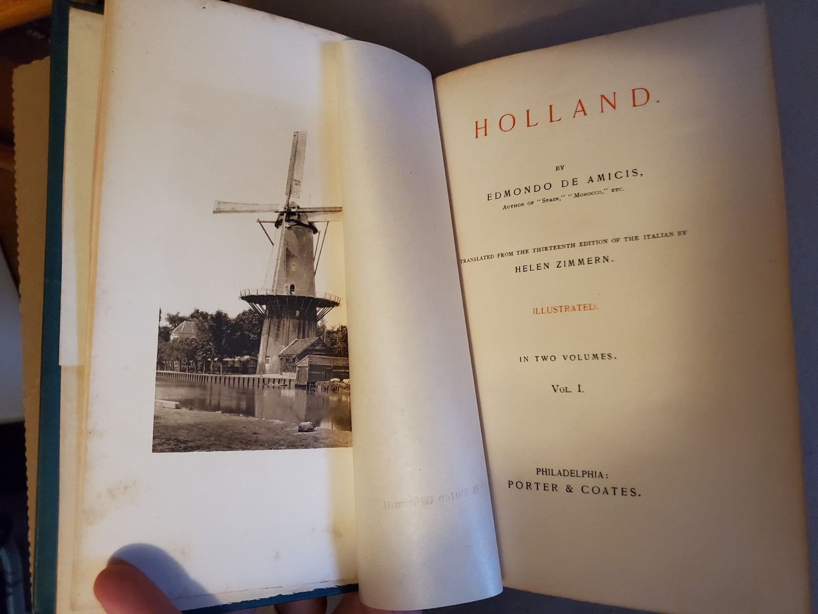 Holland – 2 Vol. Illustrated Edition – Edmondo de Amicis – 1894, HC