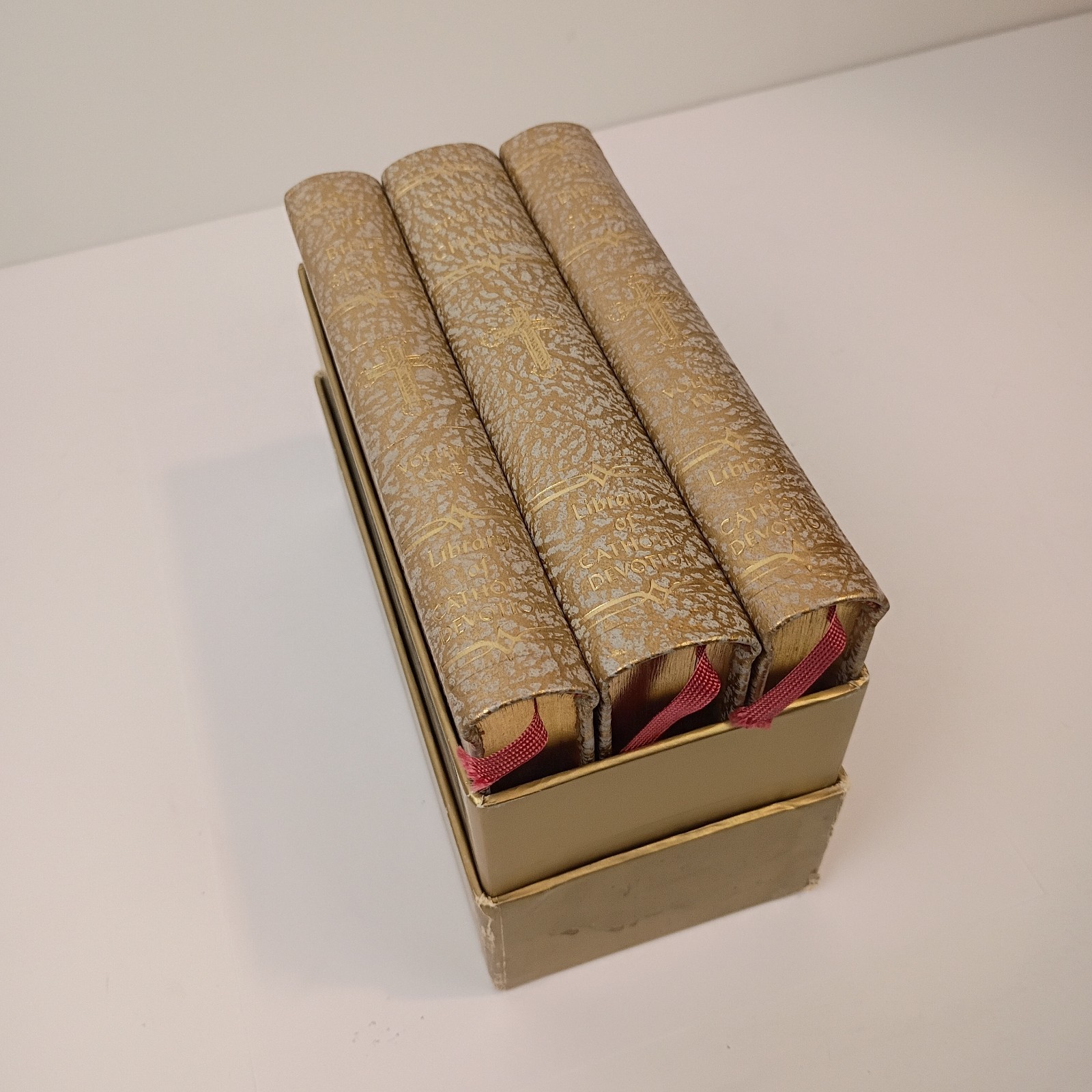 Library Of Catholic Devotion Bible Story & Christ & The Church, Vintage Box Set