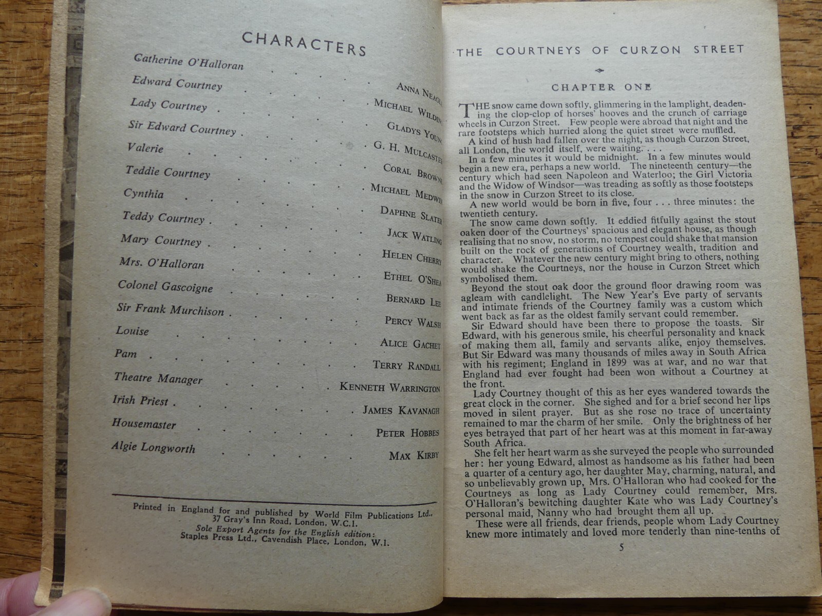 The Courtney’s of Curzon Street 1947 Book of The Film Anna Neagle & Mic Wilding