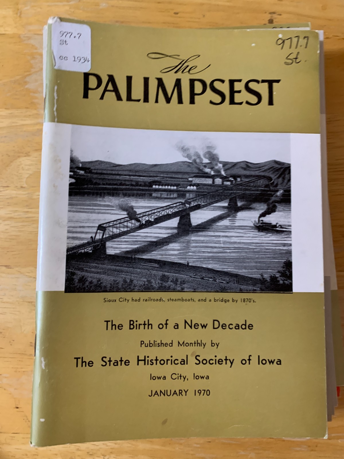 Lot of 12 PALIMPSEST Magazines – 1970 – State Historical Society of Iowa