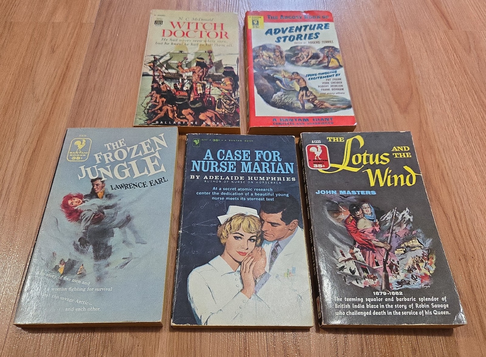 Bantam Pulp Adventure VTG PAPERBACK BOOK LOT Witch Doctor Frozen Jungle Argosy