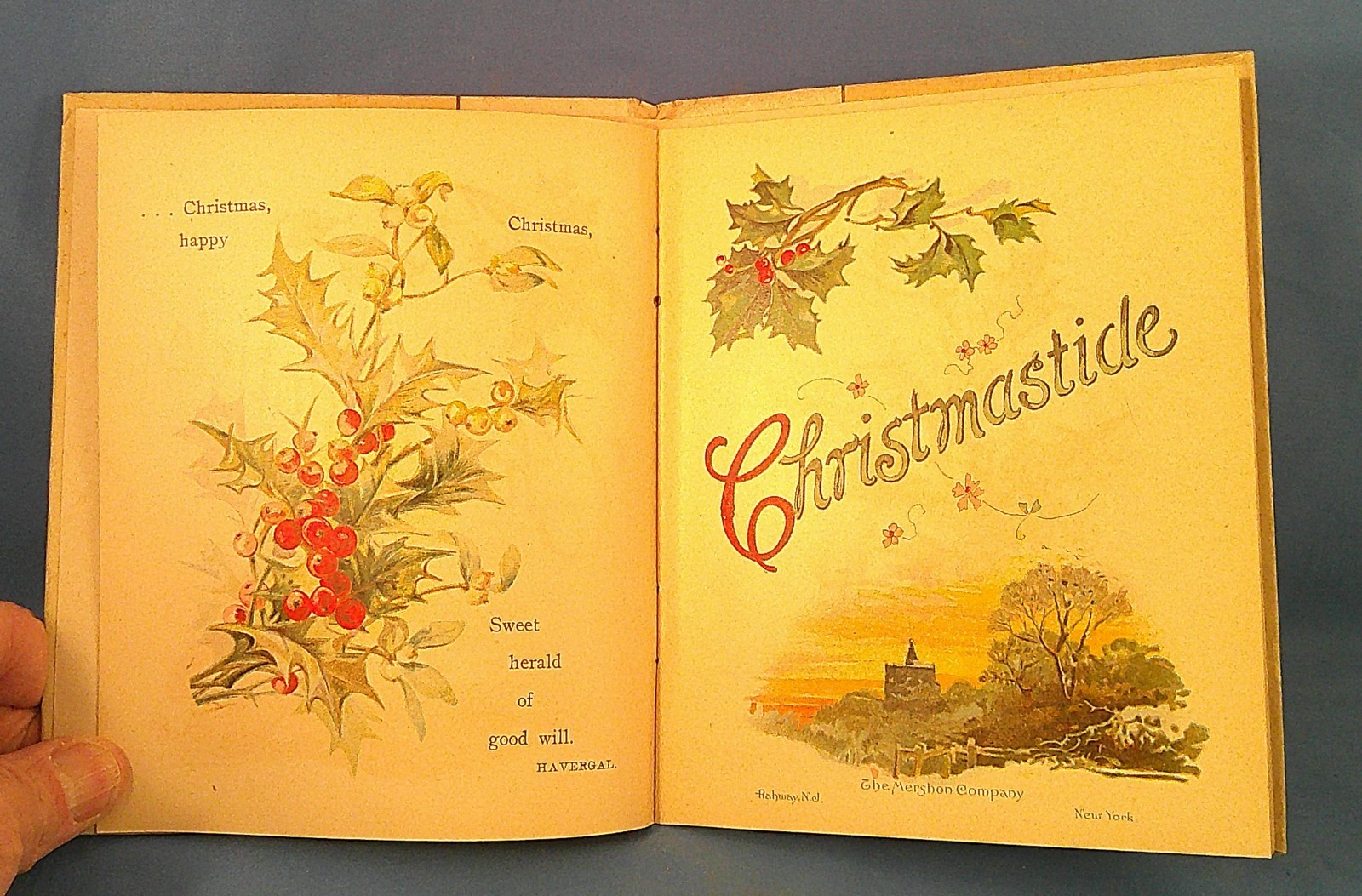 HARDBACK! – The Christmas Tide – Victorian Christmas Book Antique – Mershon Co.