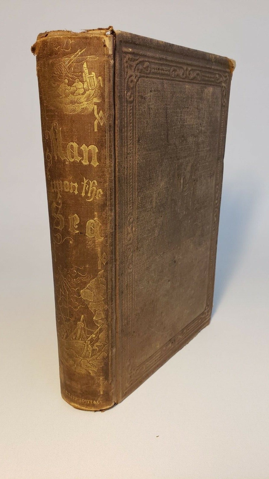 1858 ‚MAN UPON THE SEA‘ by GOODRICH MARITIME ADVENTURE EXPLORATION ENGRAVINGS