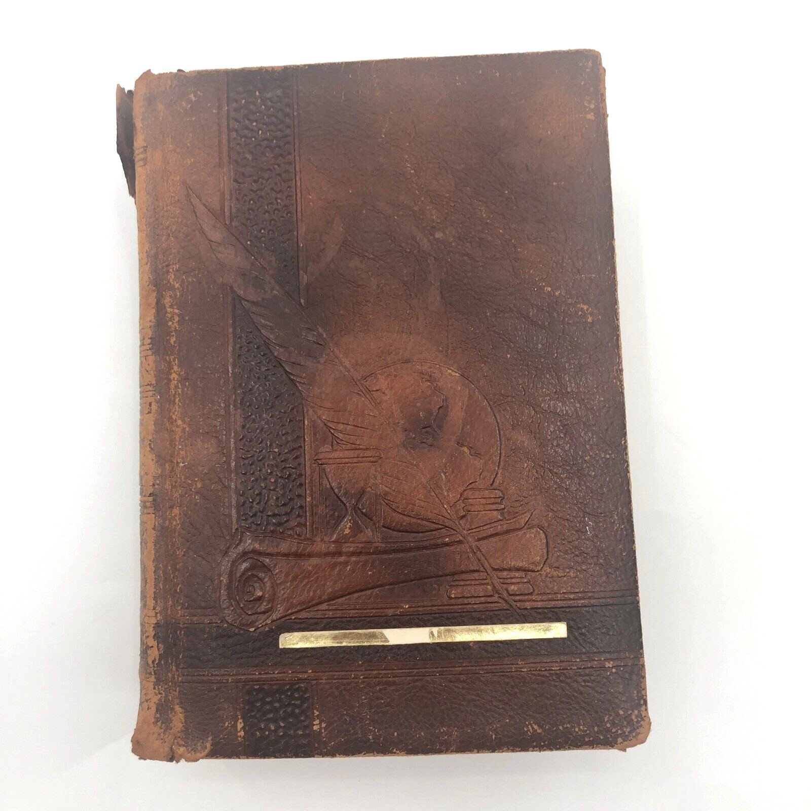 Funk and Wagnalls Practical Standard Dictionary 1945 Leather Bound Brown DAMAGED