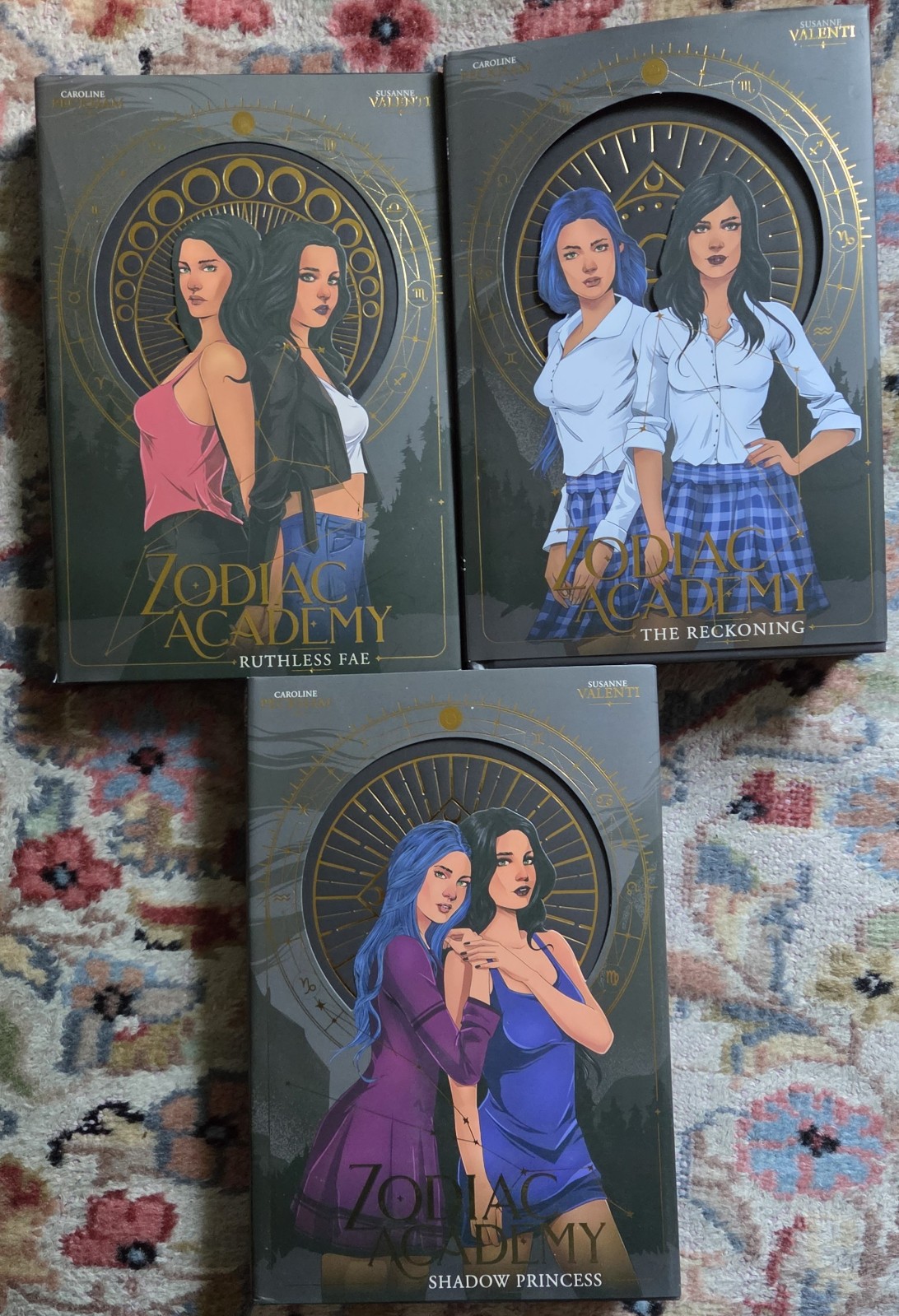 SIGNED Peckham & Valenti, Zodiac Academy, books 2-4, Bookish Box, US, HB