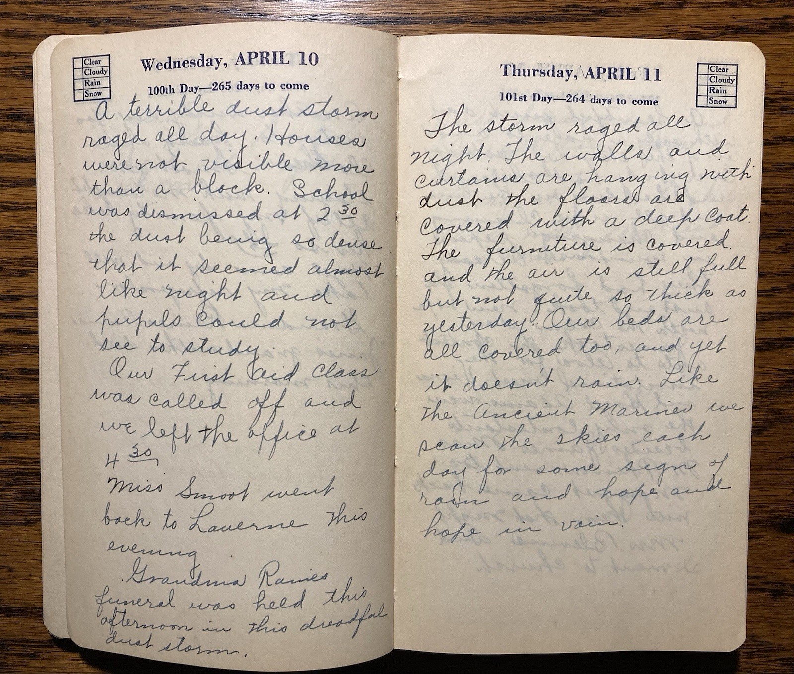 1930s/40s 16 Handwritten Diaries Oklahoma Panhandle Town of Buffalo WPA Dustbowl