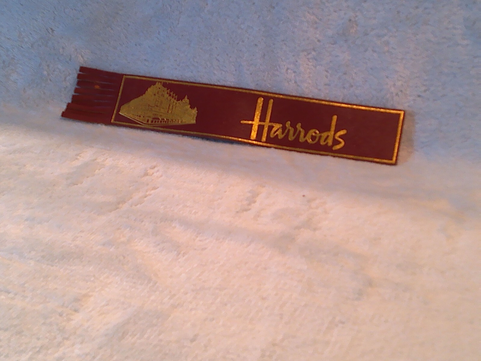 Harrods of London Vintage Book Mark, Brown and Gold