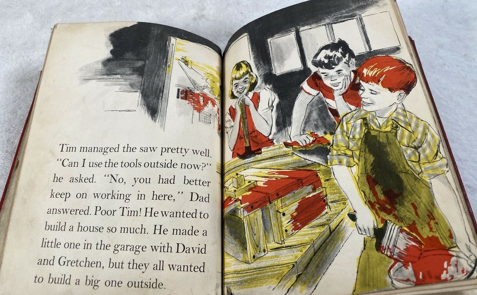 Tim and the Tool Chest Jerrold Beim Red Hardcover 1951 Wm Morrow & Co Vintage