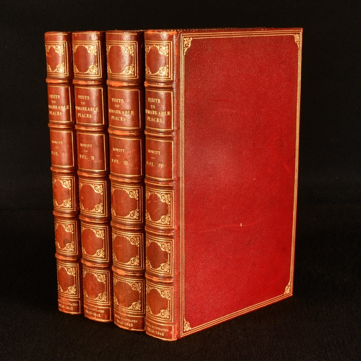 1840-42 4Vols Visits to Remarkable Places William Howitt First Edition Extra …