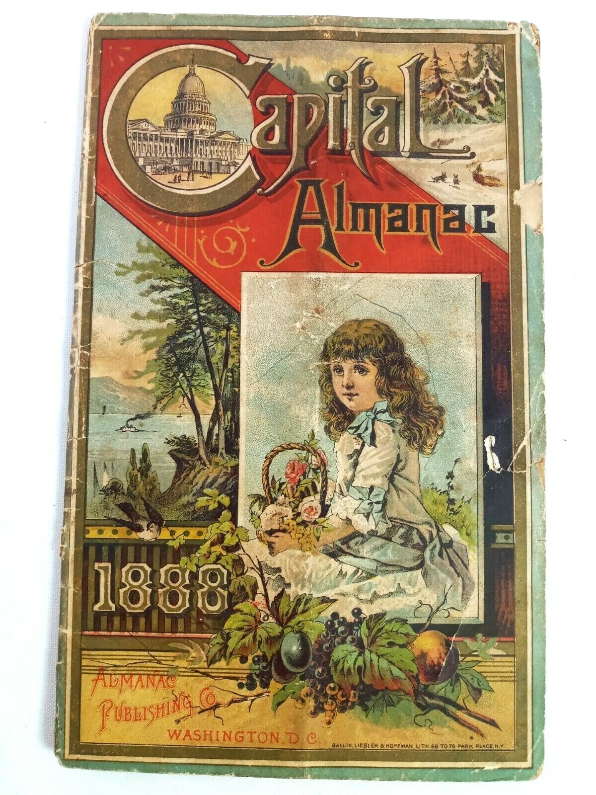 1890 Antique Capital Almanac 40 Pages. G.W. Andrews & Son Castlesburg Kentucky
