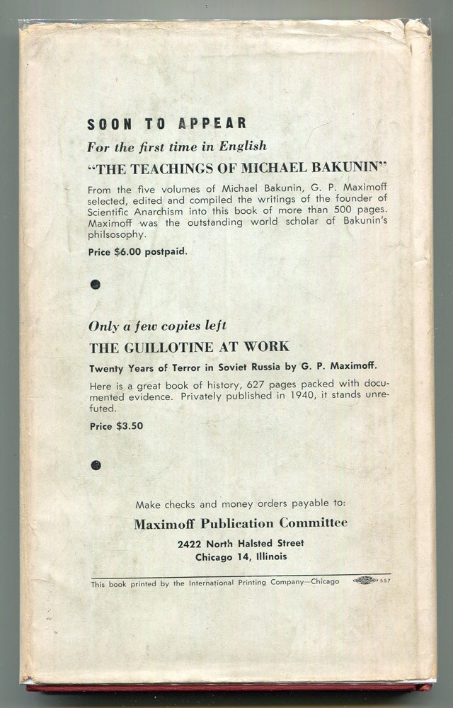 Constructive Anarchism by G P Maximoff 1952 1st Ed politics radical anarchist