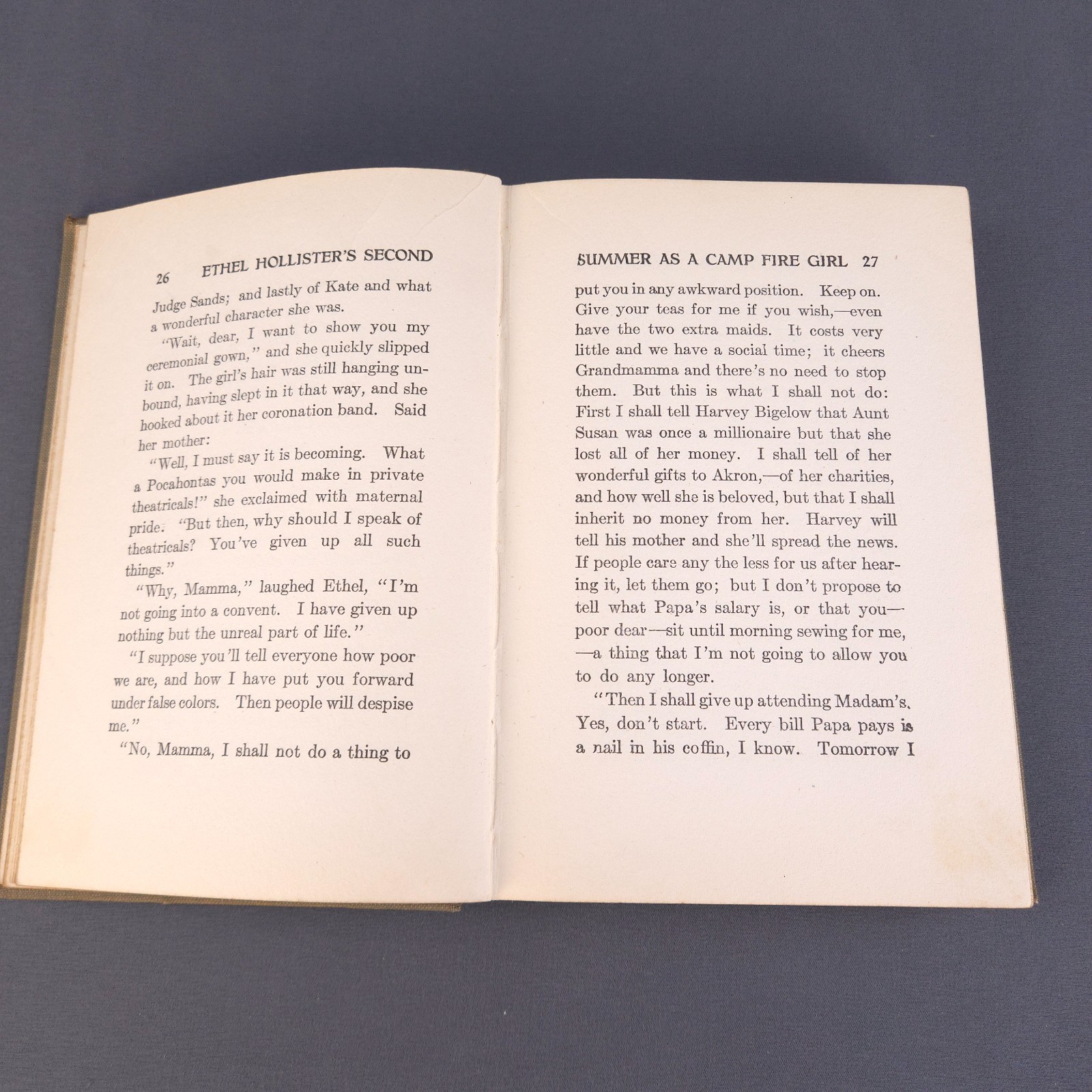 VTG Irene Elliott Benson Ethel Hollister Campfire Girl 2 Series Book 1912 & 1913