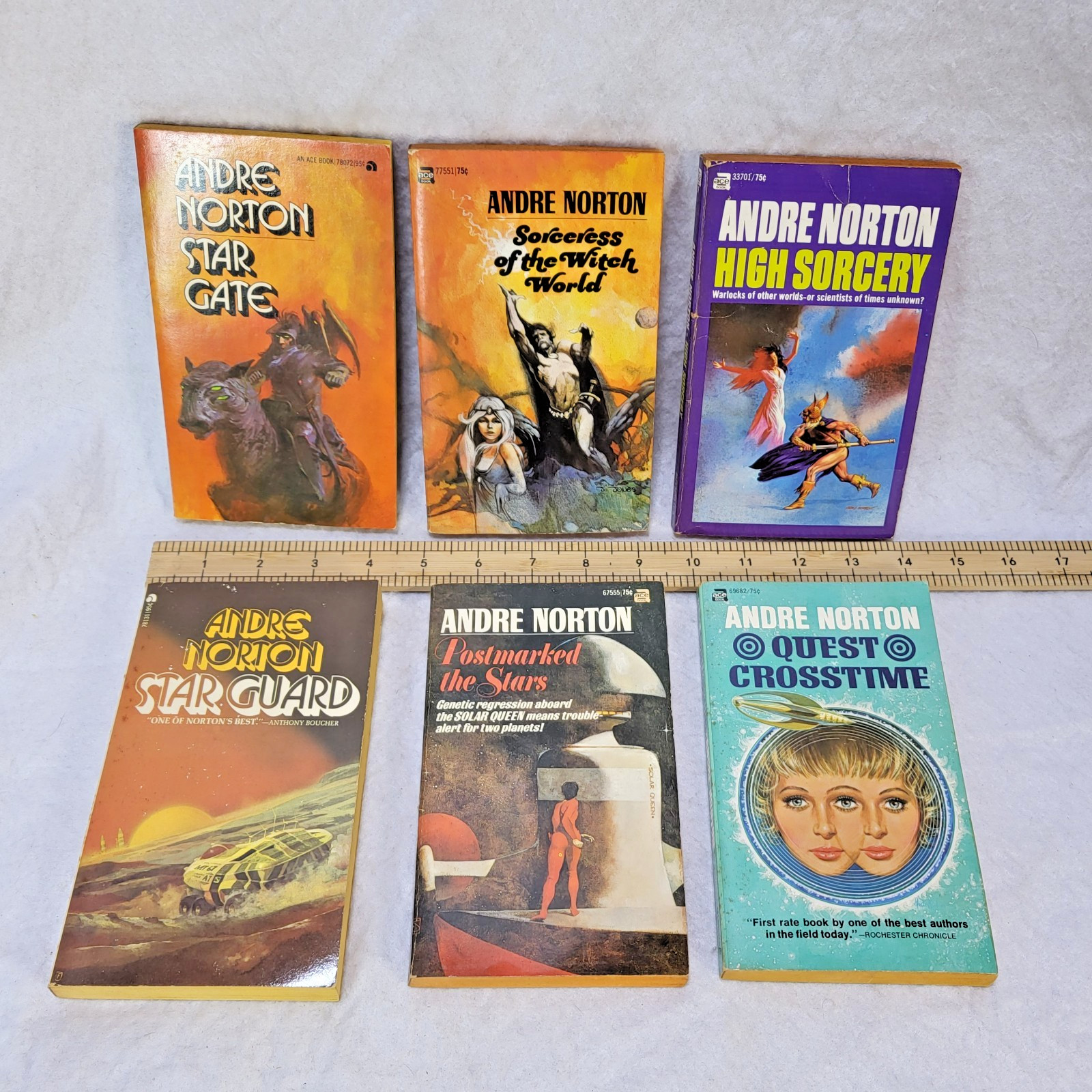 Andre Norton Vintage Sci Fi Paperback Book Lot 6 Star Gate Quest Crosstime