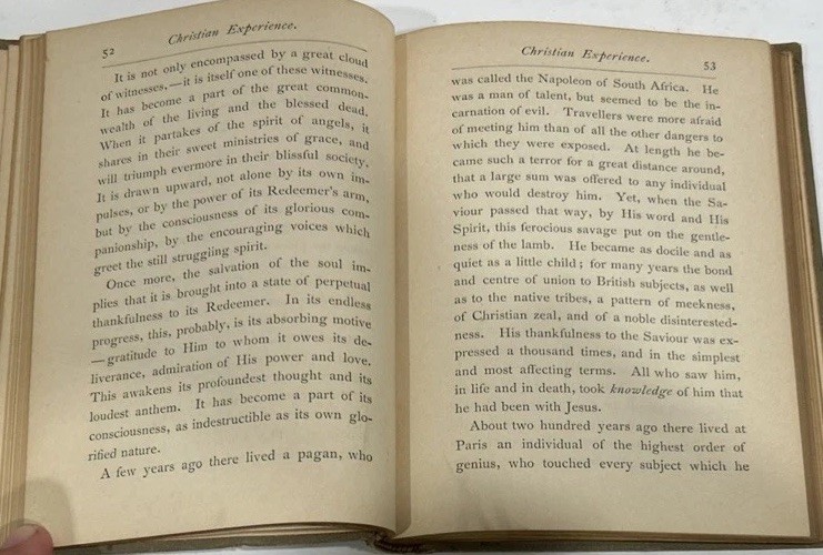 Antique Victorian 1884 “Living Thoughts” Christian Devotional Decorative Book