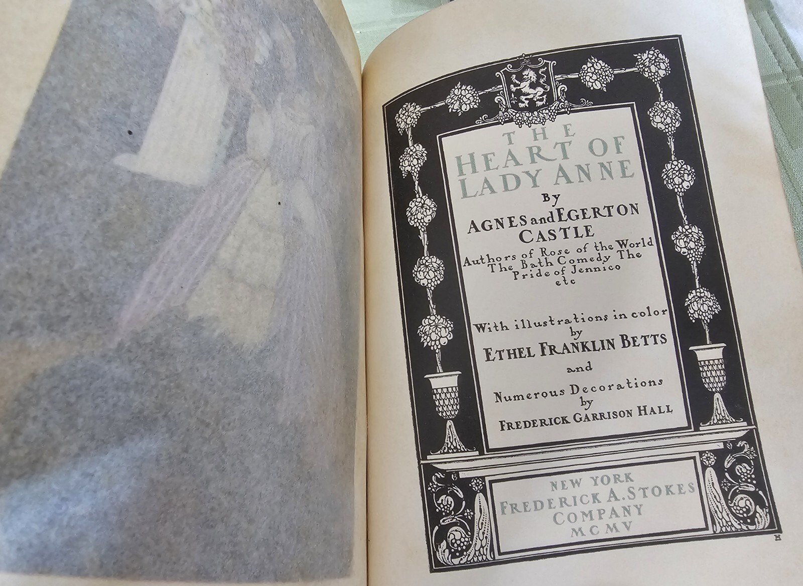 1905 Antique Book THE HEART OF LADY ANNE By Agnes and Egerton Castle, Hardback