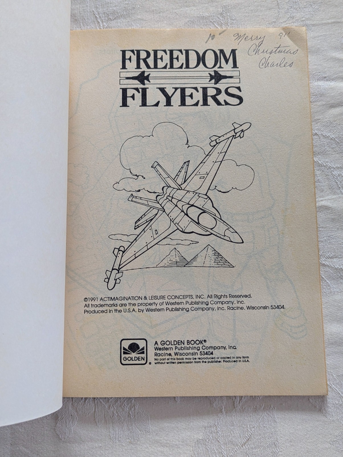 VTG Golden A Big Color/Activity Book Freedom Flyers New unused Military Planes