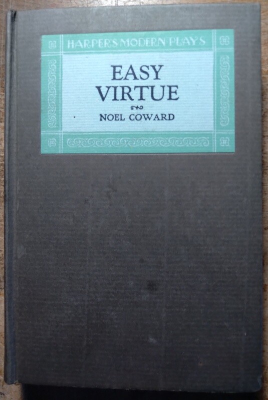 1926 Easy Virtue SIGNED by Noel Coward Harper Brothers New York and London