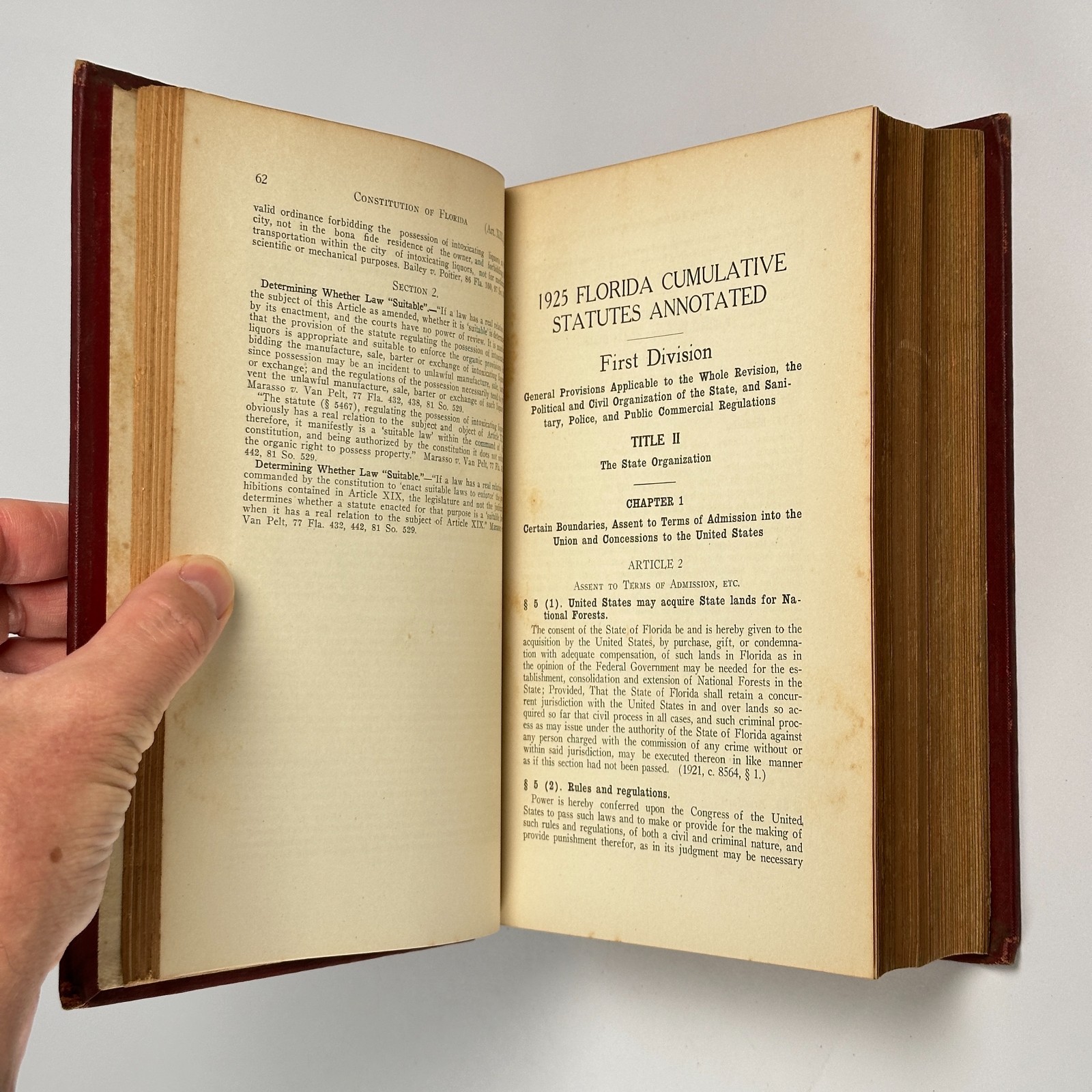 1925 Florida Law „Florida Cumulative Statutes“ Michie (Hardcover, Quincy, FL)