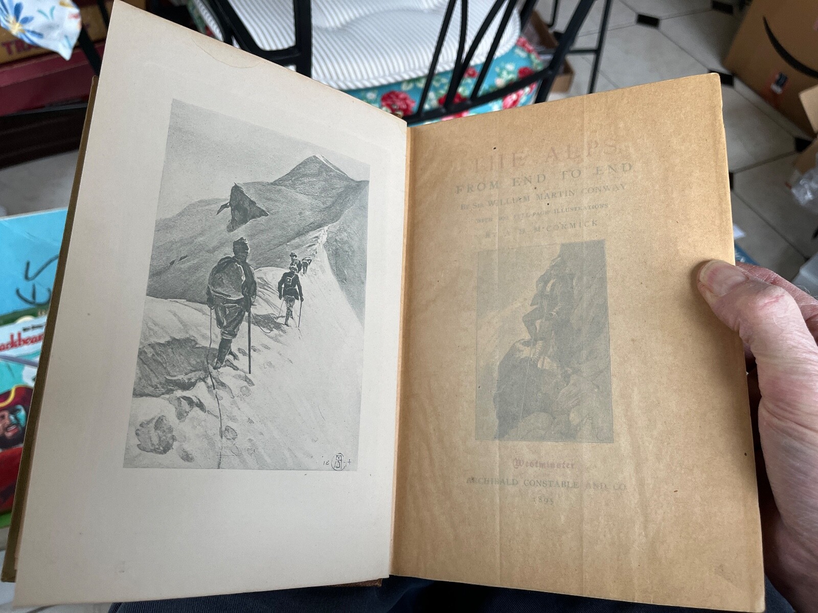 1895 book The Alps From End to End William Martin Conway hiking mountain climb