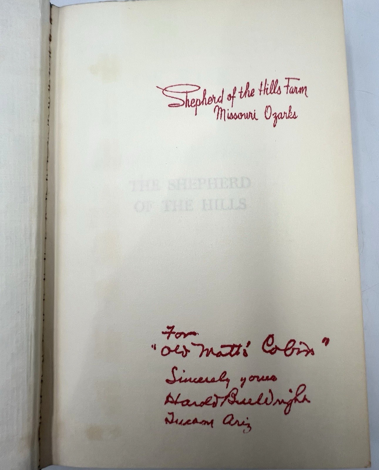 The Shepherd of the Hills | Harold Bell Wright | 1970 Grosset & Dunlap HC/DJ Vtg
