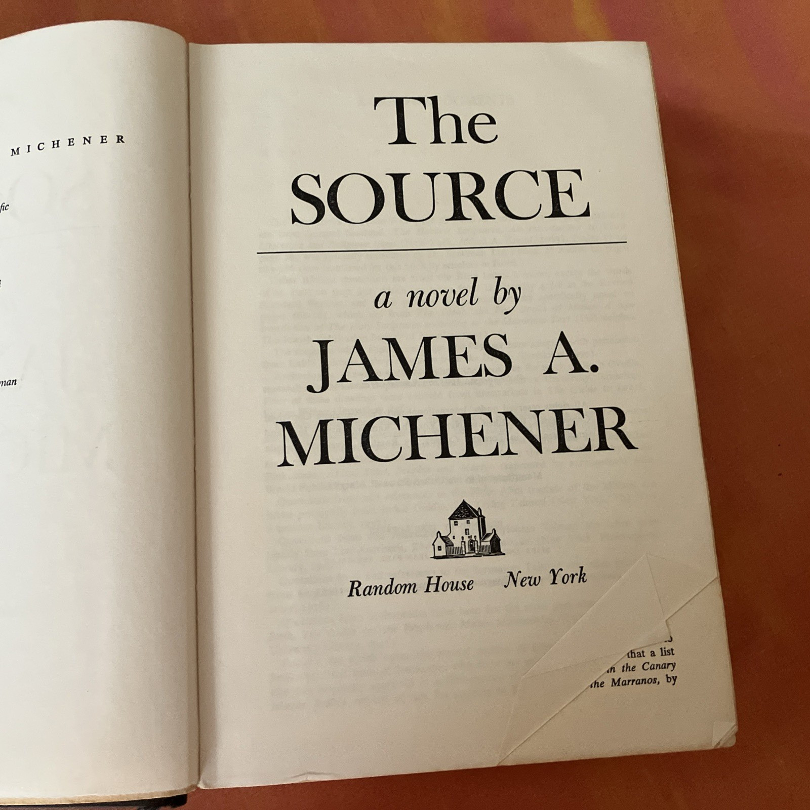 1965 The Source James A Michener Hardcover Book Random House Illustrated Maps