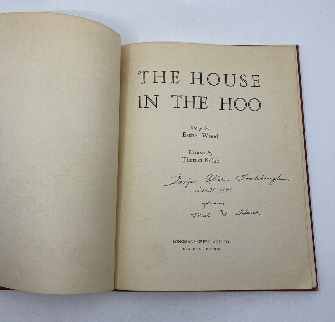 THE HOUSE IN THE HOO Esther Wood, Theresa Kalab HC First Edition (stated) 1941