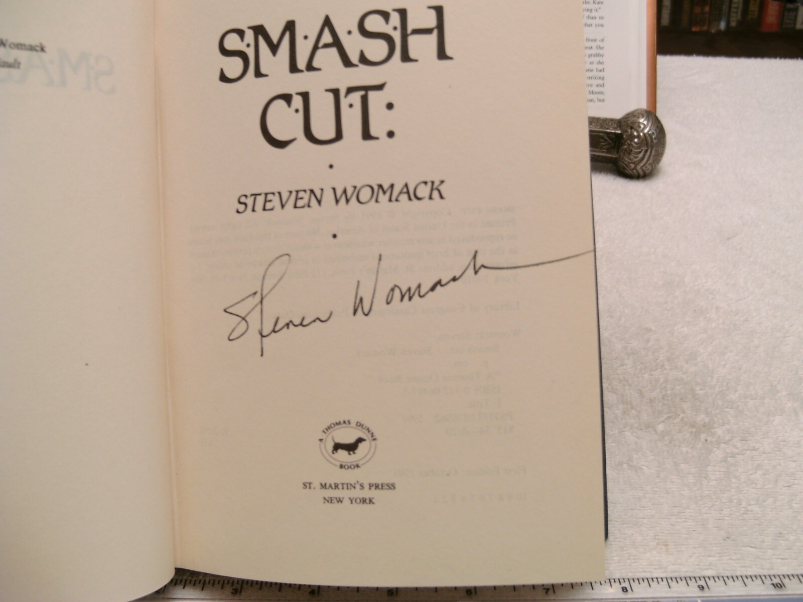 Steven Womack *SMASH CUT* Signed Hardcover First Edition