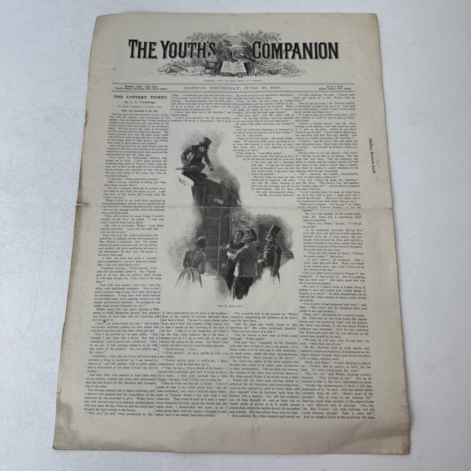 The Youth’s Companion July 4th 1895, New Year’s 1901 Lot of 5 Antique Magazines