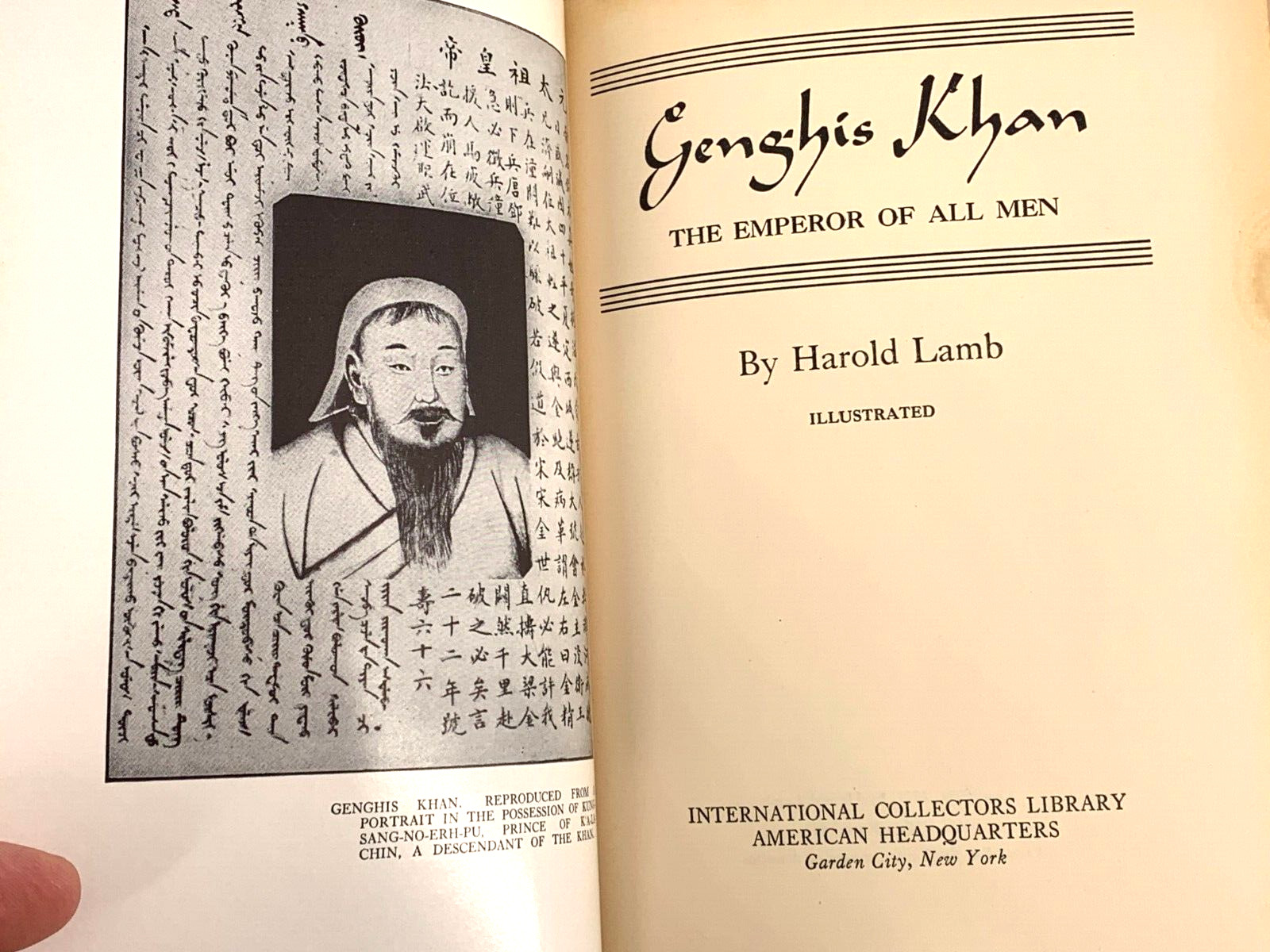 Genghis Khan by Harold Lamb 1927 Illustrated International Readers Library