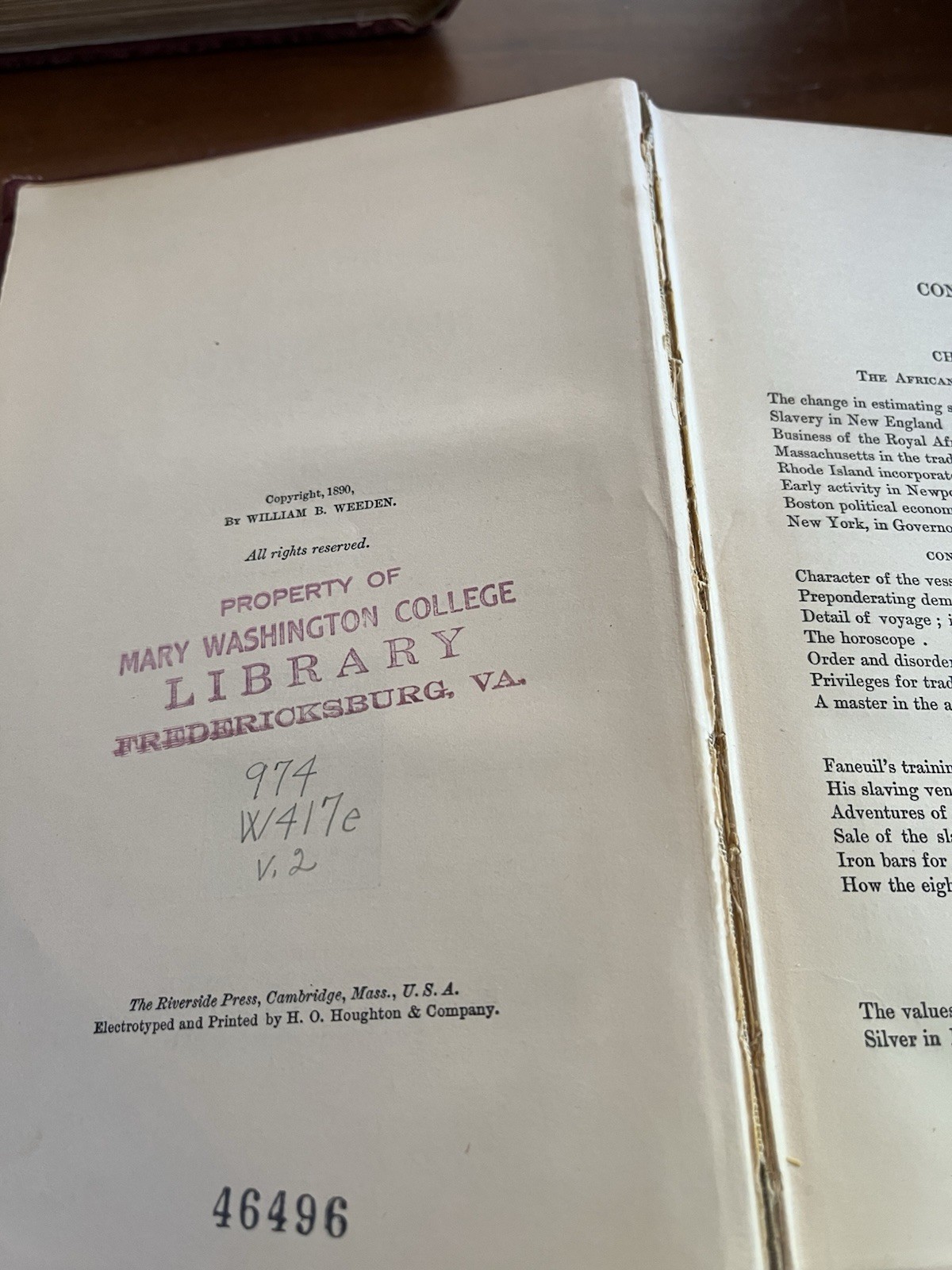 Economic & Social History of New England Vol I & II 1890 Weeden 1st Ed Set