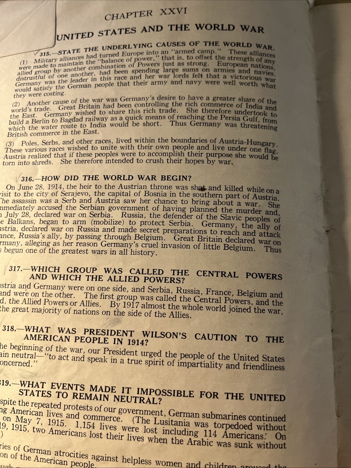 1928 American History Grade 8B Q&A Louis Kalvin Tariff Immigration Free Silver