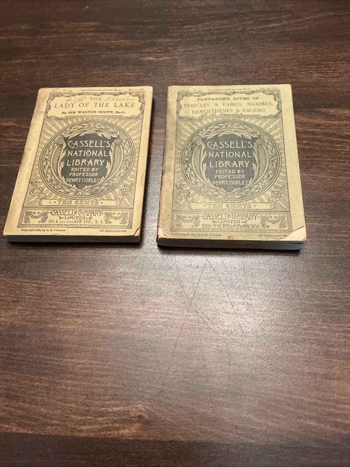 Pair of Cassell’s National Library Books 5/1/1886 And 2/26/1887