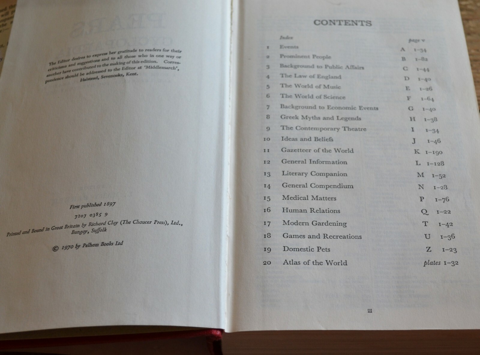 Pears Cyclopaedia – 79th Edition 1970 HB Book