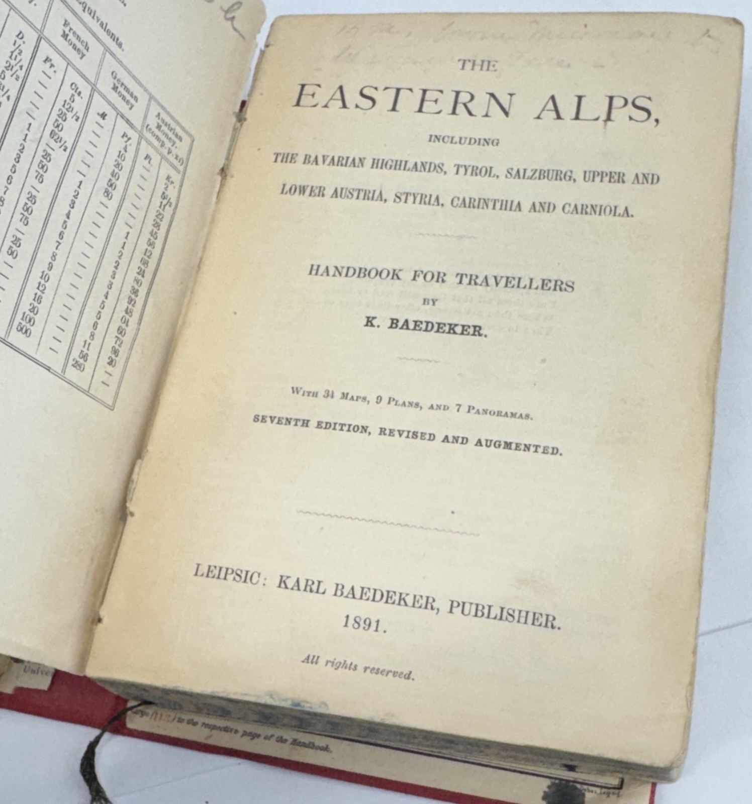 Lot of 9 Antique Baedeker Travel Guides 1891-1910 Rhine Germany Alps France