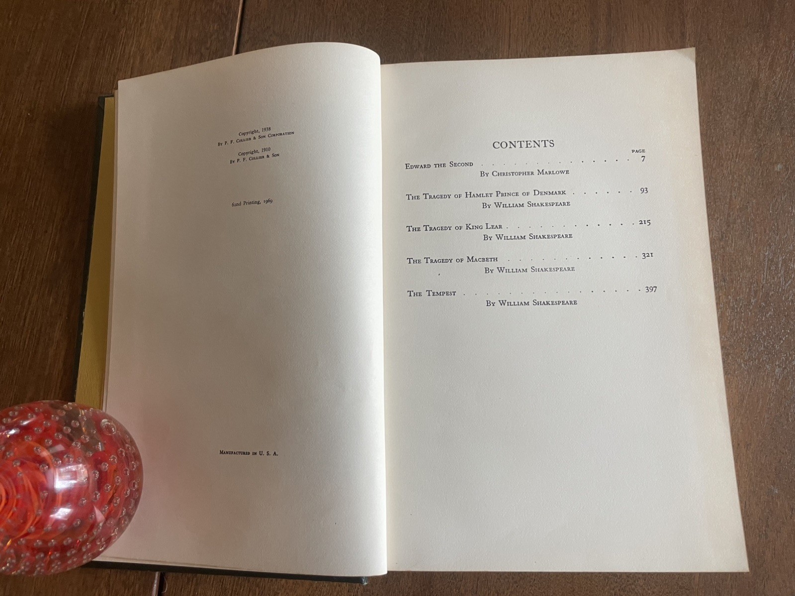 Harvard Classics Registered Edition, Elizabethan Drama Marlowe Shakespeare, VG