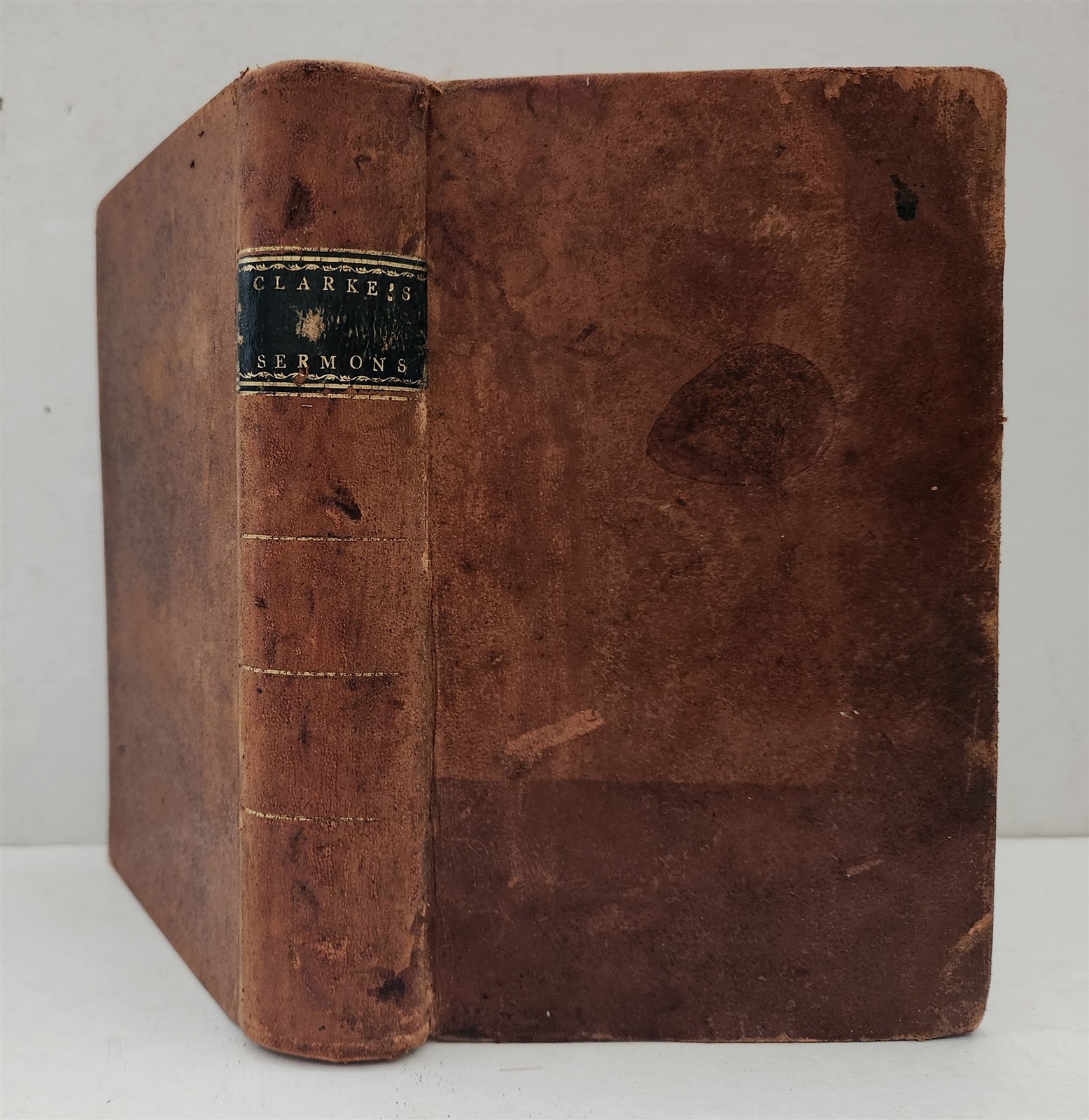 1833 antique SERMONS 42 DISCOURSES biblical THEMES old leather BALTIMORE imprint