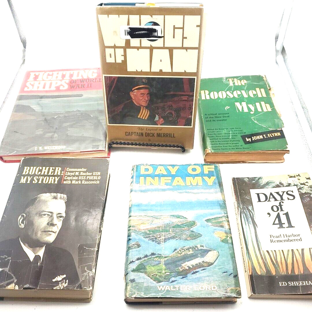 World War 2 Book Lot Vintage Rare THE ROOSEVELT MYTH Day of Infamy Days of 41 PB