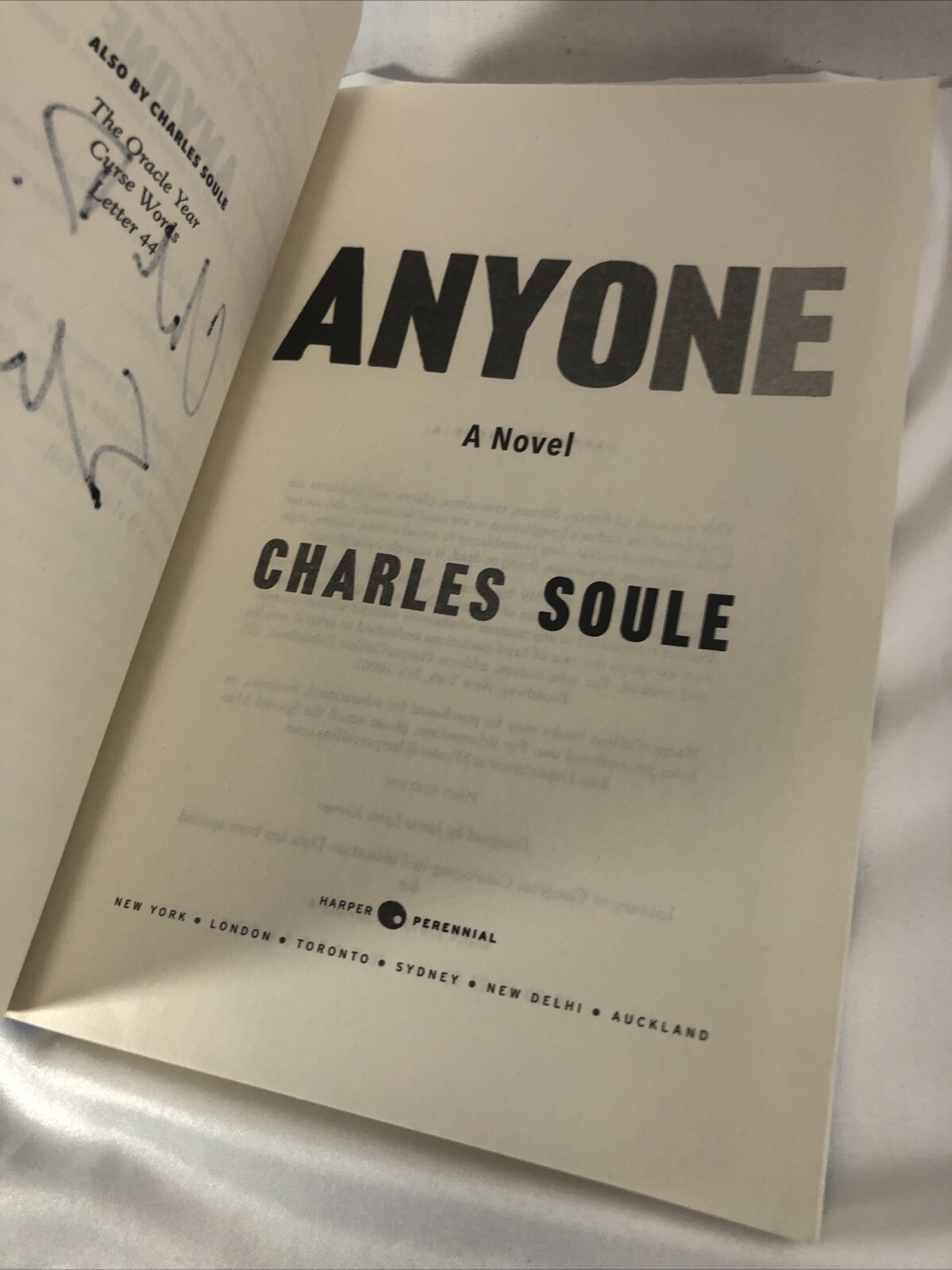 SIGNED Charles Soule ANYONE First edition, first print Science Fiction Advanced