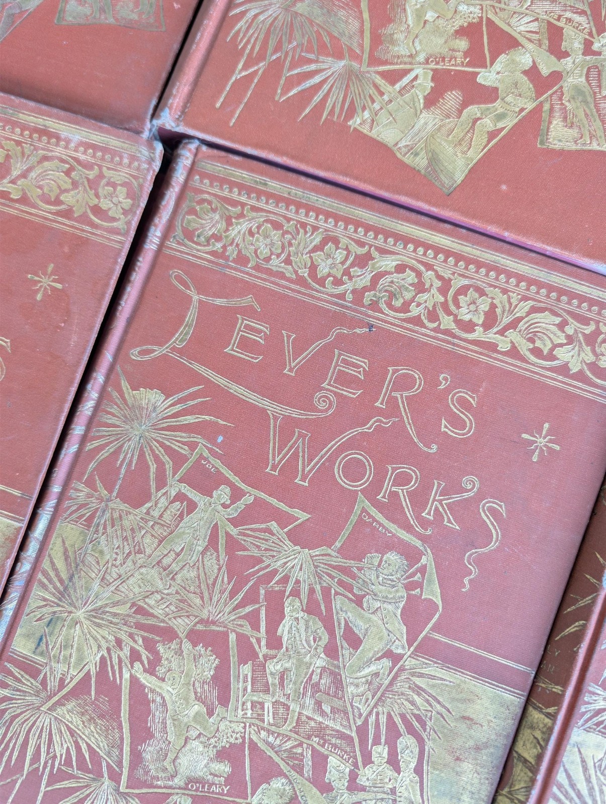 Antique Undated 1882 Levers Works by Charles Lever Six Volumes Complete
