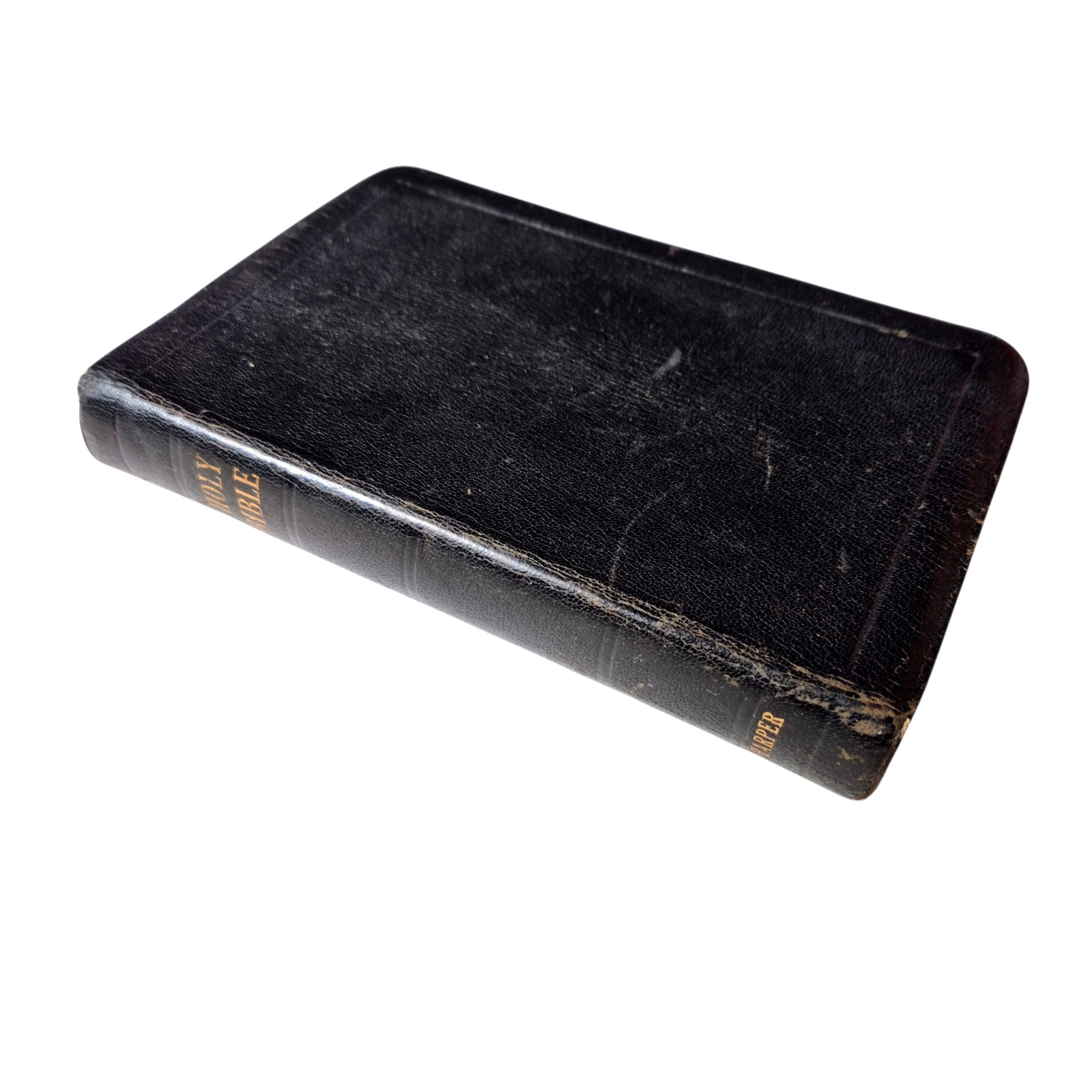 Vintage Holy Bible KJV Red Letter Edition Harper Brothers Black Leather 1953