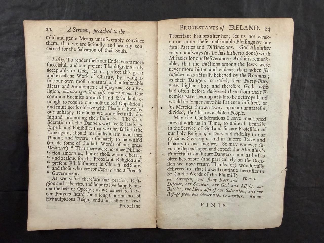 1712 BISHOP CLOGHER, SERMON PREACHED to PROTESTANTS of IRELAND in LONDON