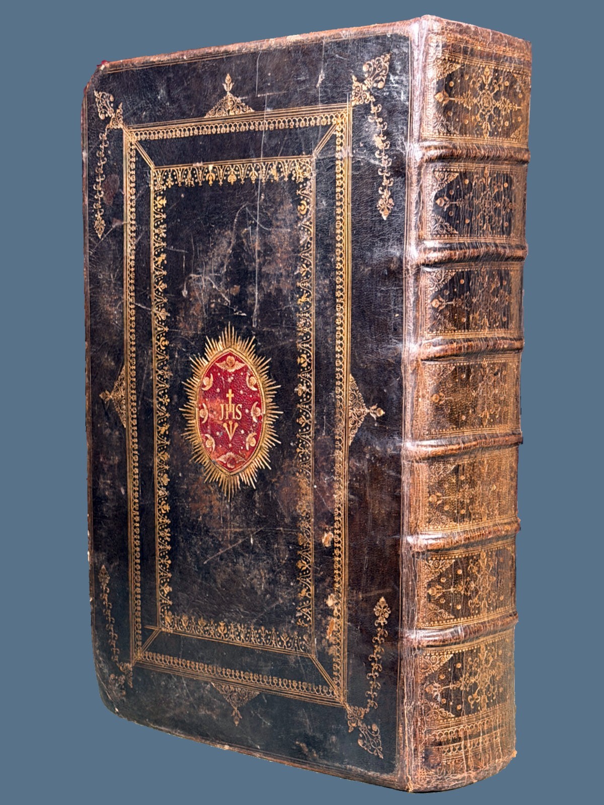 1715 Extra Illustrated Pulpit Folio King James Bible in Stunning Period Binding