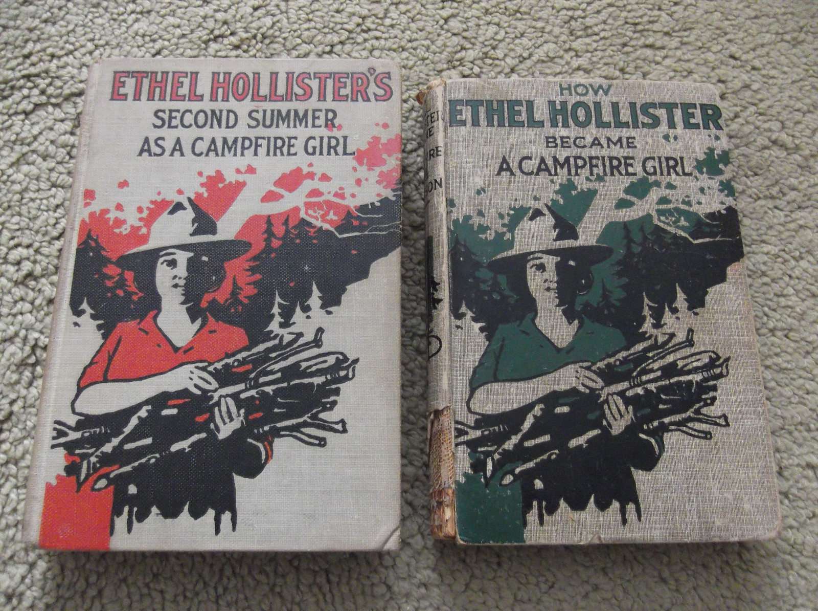 2-CHILDRENS YOUNG ADULT BOOKS-ETHEL HOLLISTER-CAMPFIRE GIRL SERIES-BENSON-1912