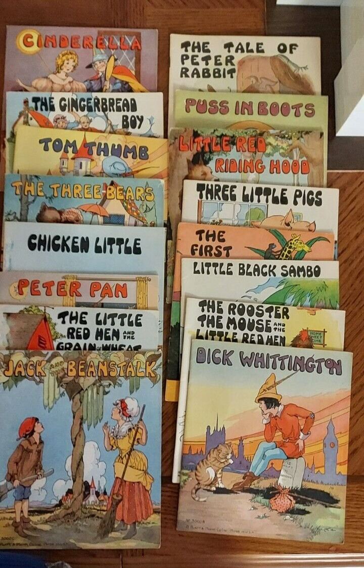Platt and Munk Vintage Children’s Fairy Tale Softcover Books 1934 Set Of 16