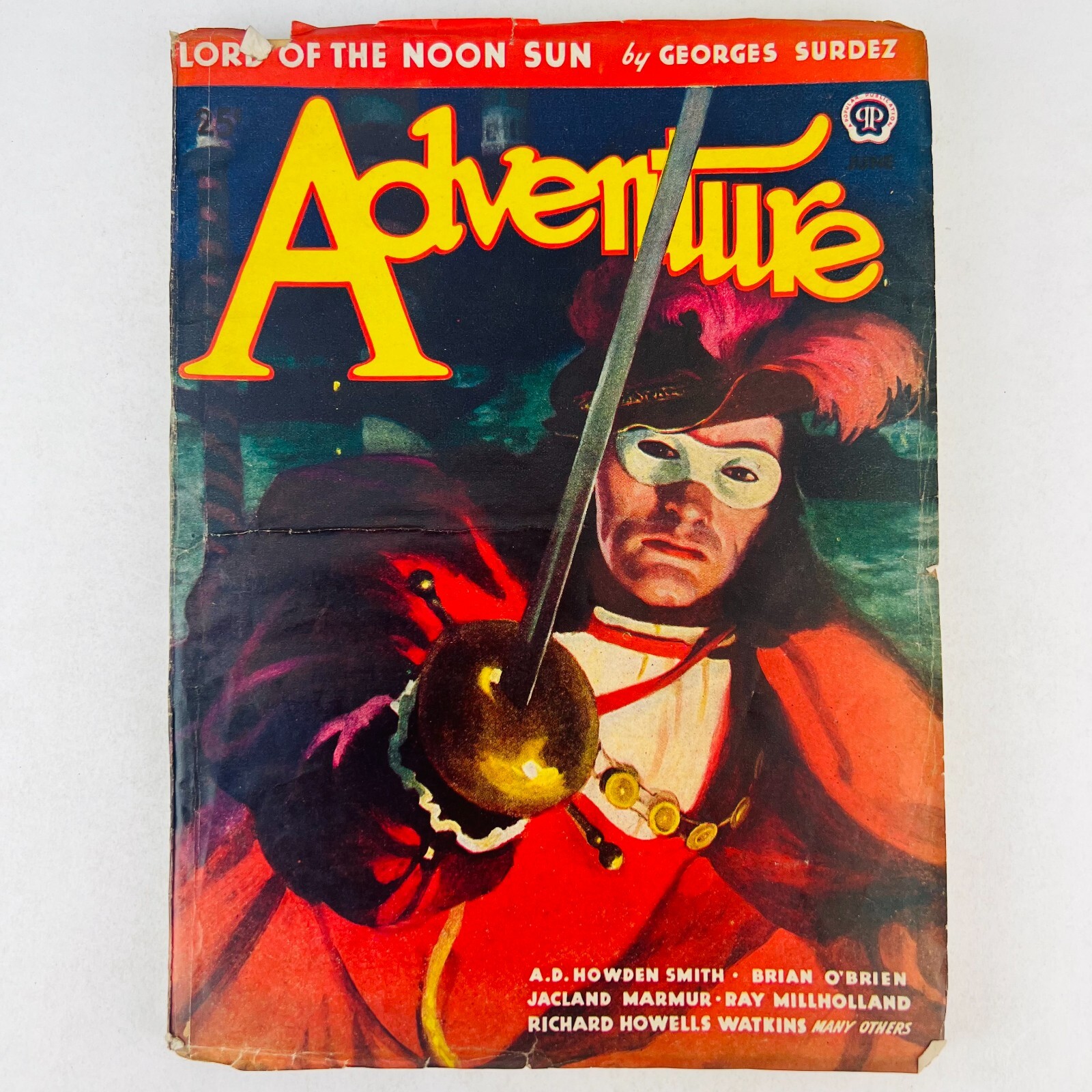 RARE PULP!!! – ADVENTURE – 1944 JUNE – LORDS OF THE NOON SUN – VG