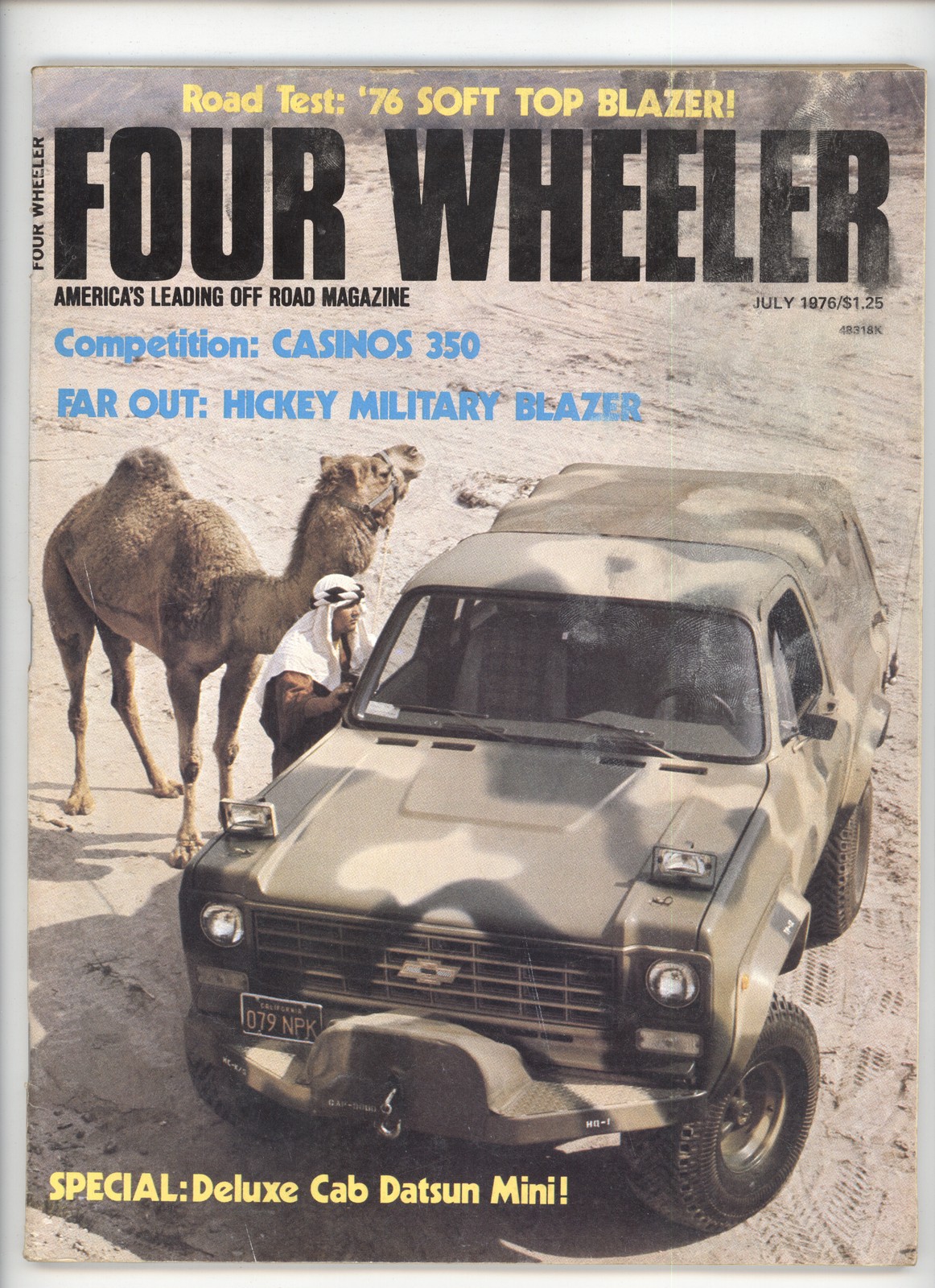 Four Wheeler July 1976 Soft Top Blazer Camo Army Chevy Magazine