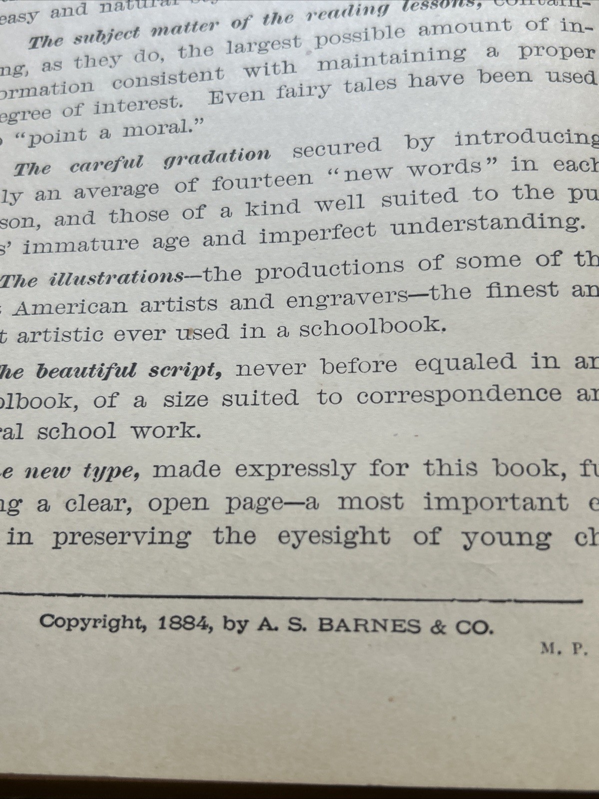 BARNE’S NEW NATIONAL READER – THIRD READER – VINTAGE HARDBACK BOOK!